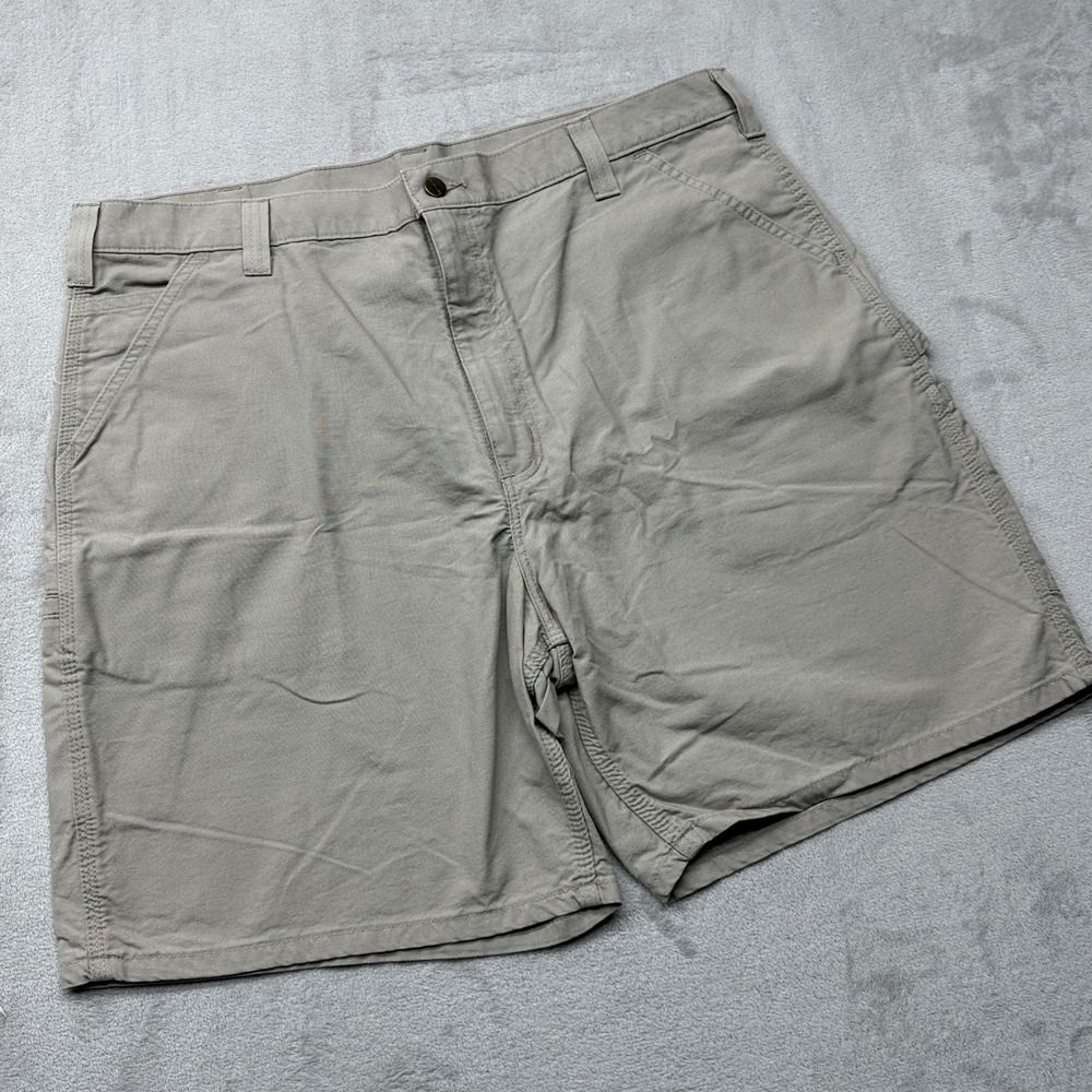 Carhartt Work Shorts Mens 40 Tan Original Fit Canvas‎ Utility Carpenter B144TAN